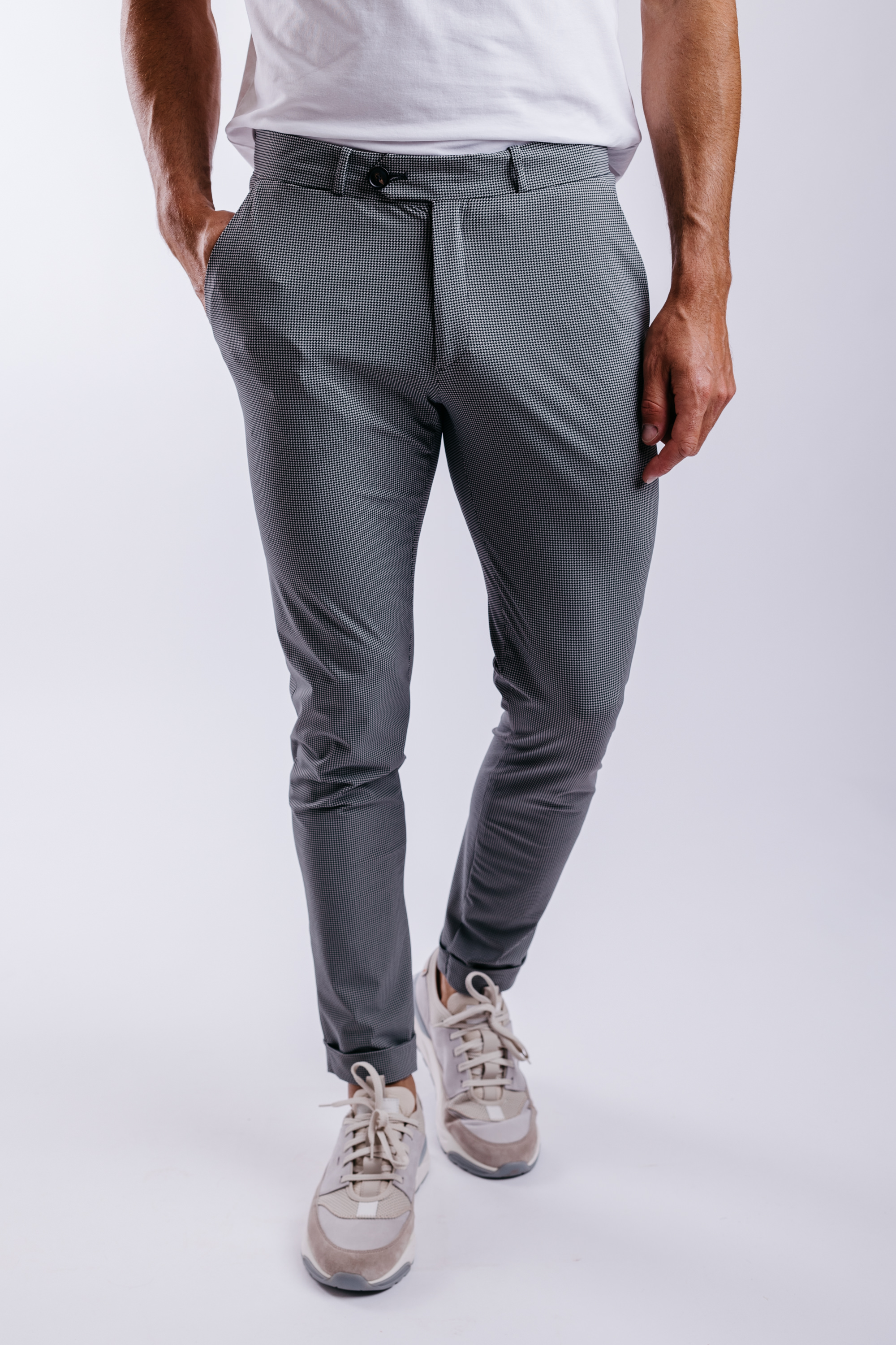 Pantalon fashion pied de coq